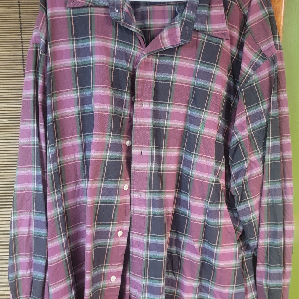 Ralph Lauren Blue Label Plaid Shirt - Purple and Green